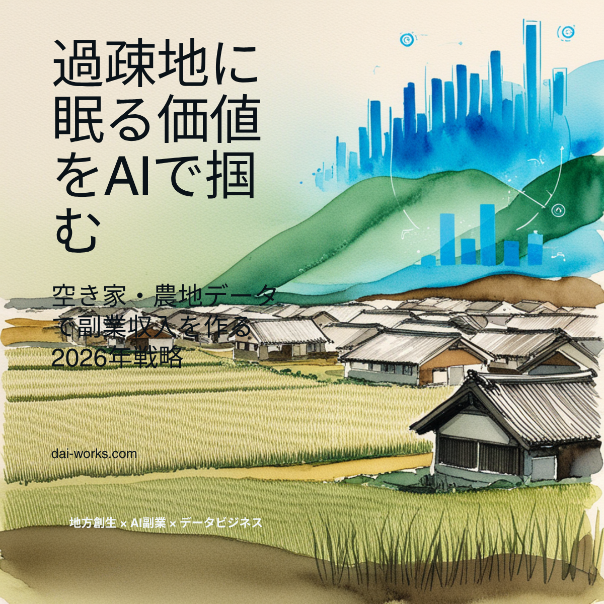 地方創生×AI副業｜過疎地の空き家・農地データで「情報格差」を収益化する完全ガイド2026